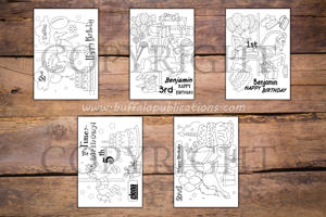 Carousel Horse Theme Personalized Birthday Coloring Book