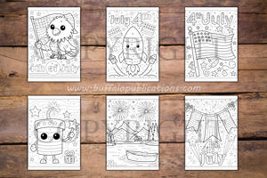 Fourth of July Color By Numbers Book for Kids