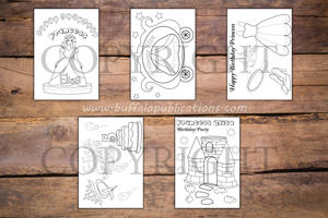 Princess Theme Personalized Birthday Coloring Book