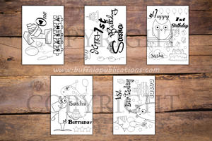 1st Birthday Theme Personalized Birthday Coloring Book