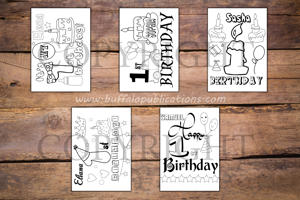 1st Birthday Theme Personalized Birthday Coloring Book