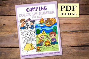 Camping Color By Numbers Book for Kids