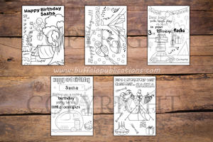 Camping Theme Personalized Birthday Coloring Book