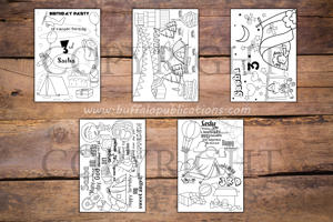Camping Theme Personalized Birthday Coloring Book