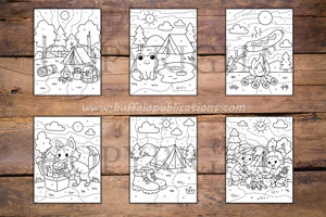 Camping Color By Numbers Book for Kids