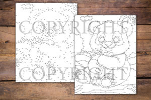 Dot to Dot Cute Pandas for Adults