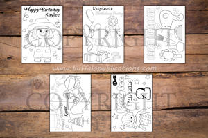 Dolls Theme Personalized Birthday Coloring Book