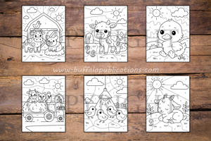 Farm Animals Color By Numbers Book for Kids