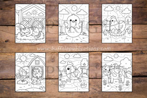 Farm Animals Color By Numbers Book for Kids