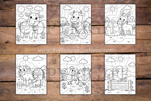 Farm Animals Color By Numbers Book for Kids