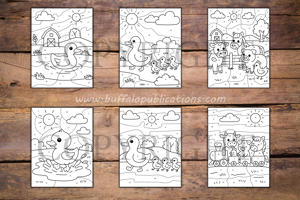 Farm Animals Color By Numbers Book for Kids