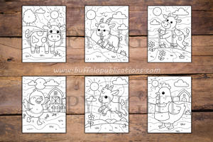 Farm Animals Color By Numbers Book for Kids