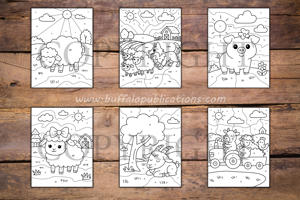 Farm Animals Color By Numbers Book for Kids