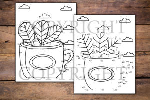 Plants in Pots Dot to Dot for Kids