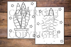 Plants in Pots Dot to Dot for Kids