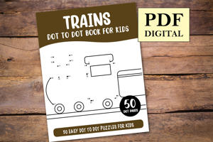 Trains Dot to Dot Book for Kids