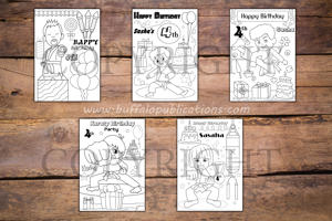 Karate Theme Personalized Birthday Coloring Book