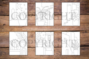 Minimalist Succulents Coloring Book