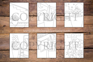 Minimalist Succulents Coloring Book