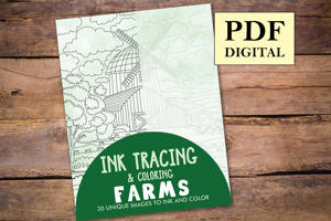 Farms Ink Tracing Coloring Book for Adults