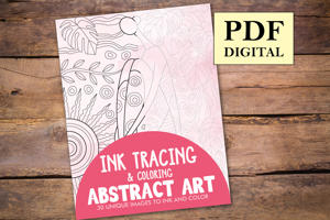 Abstract Art Ink Tracing Coloring Book for Adults
