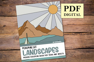 Minimalist Landscapes Coloring Book
