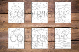 Minimalist Landscapes Coloring Book