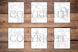 Minimalist Landscapes Coloring Book