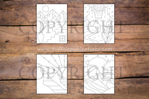 Minimalist Landscapes Coloring Book