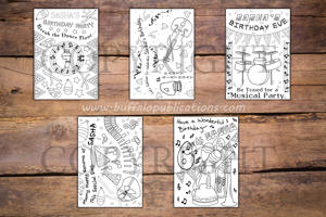 Music Theme Personalized Birthday Coloring Book