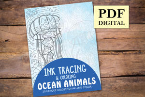 Ocean Animals Ink Tracing Coloring Book for Adults