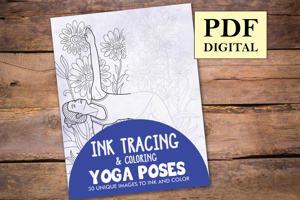 Yoga Poses Ink Tracing Coloring Book for Adults