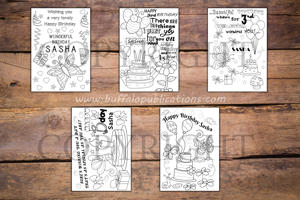 Butterflies Theme Personalized Birthday Coloring Book