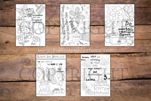 Butterflies Theme Personalized Birthday Coloring Book