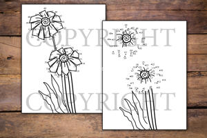 Flowers Dot to Dot for Kids