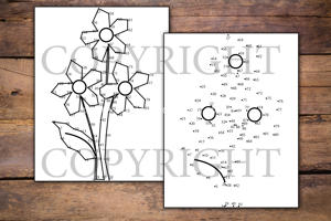 Flowers Dot to Dot for Kids